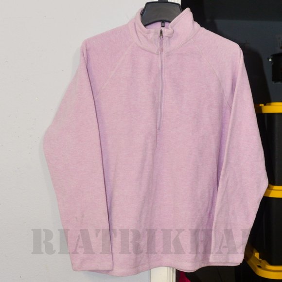 Purple NWT Ladies' fleece 1/4 Zip Pullover Eddie Bauer‎ - Picture 3 of 4